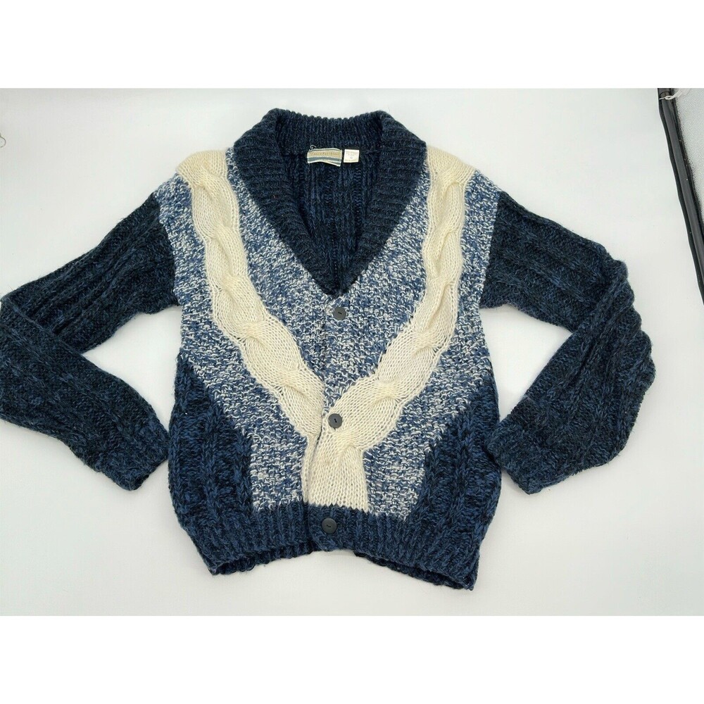 TRANSPOSITION ‎ Cardigan Sweater Men Xl  acrylic, chunky Crosby Grandpa Academia